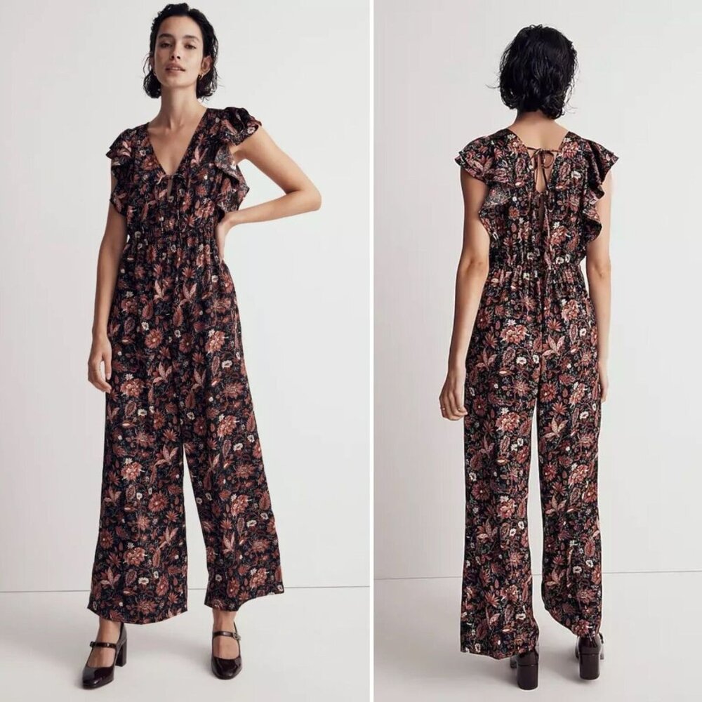 NWT Madewell Deep-V Open-Back Jumpsuit Romper | Size XS